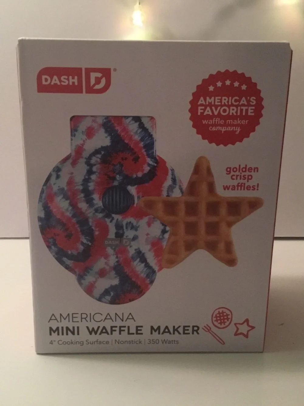 New DASH Americana Mini Waffle Maker